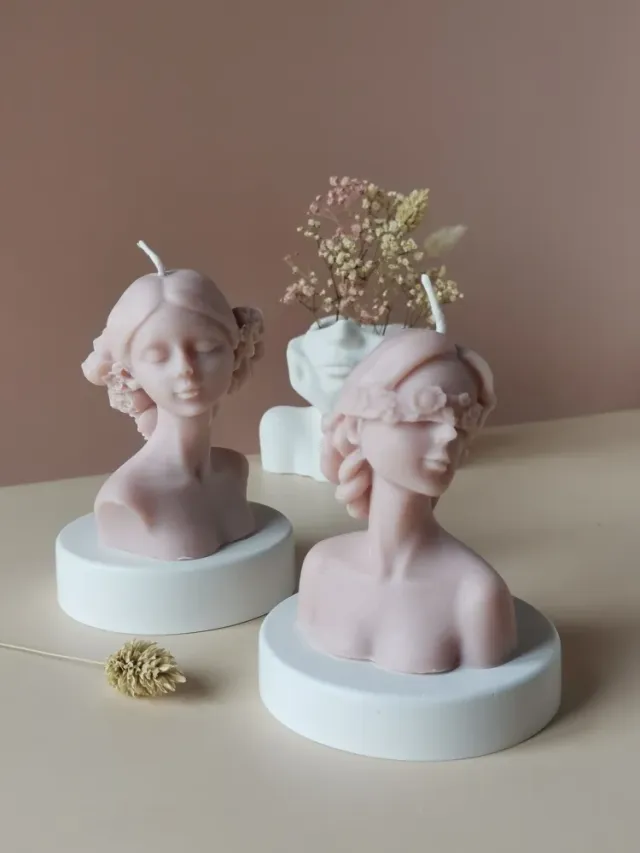 BFlame Rose et Flora bougie buste
