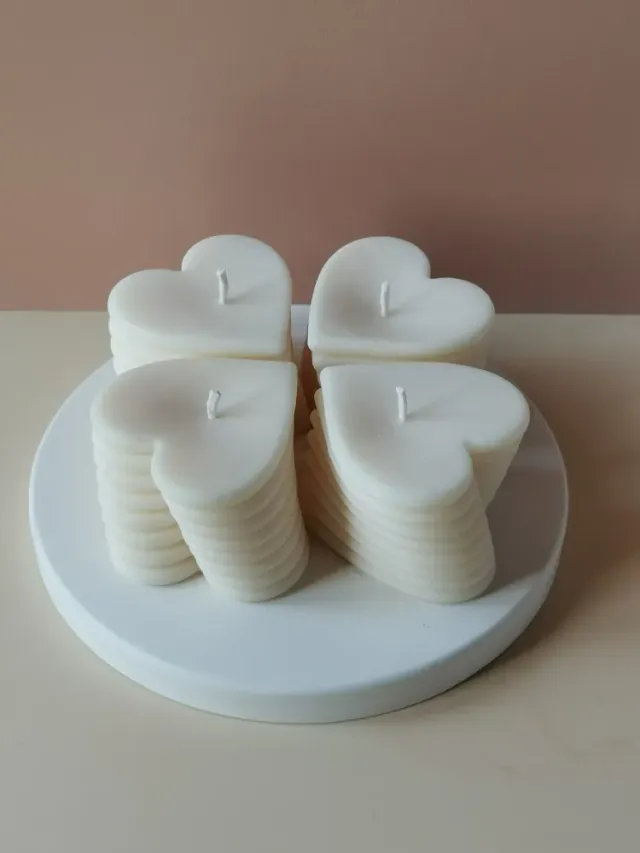 BFlame Cœur twisté bougies cœur lot de 2 non parfumées