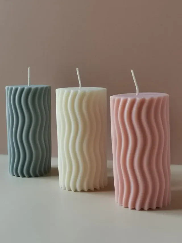 BFlame Zébrée bougie cylindrique non parfumée